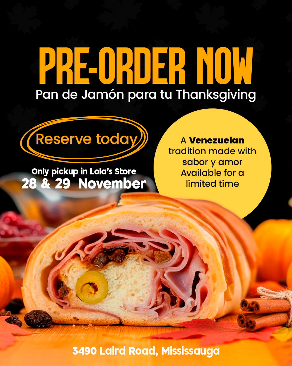 ONLY PICKUP 28 & 29 November - Pan de Jamon